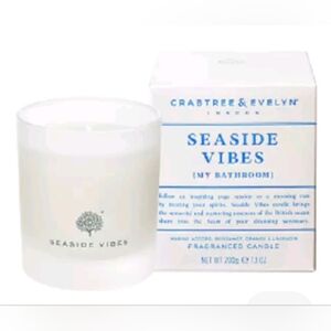 Crabtree & Evelyn Seaside Vibes White Candle 7.1 Oz Bergamot Orange Citrus NIB